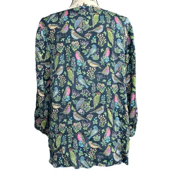 J. Jill - Bird Print Blouse - Size Medium - Picture 3 of 8